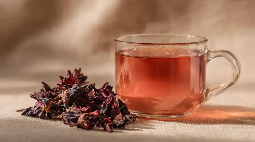 Herbal gut health drinks like hibiscus tea