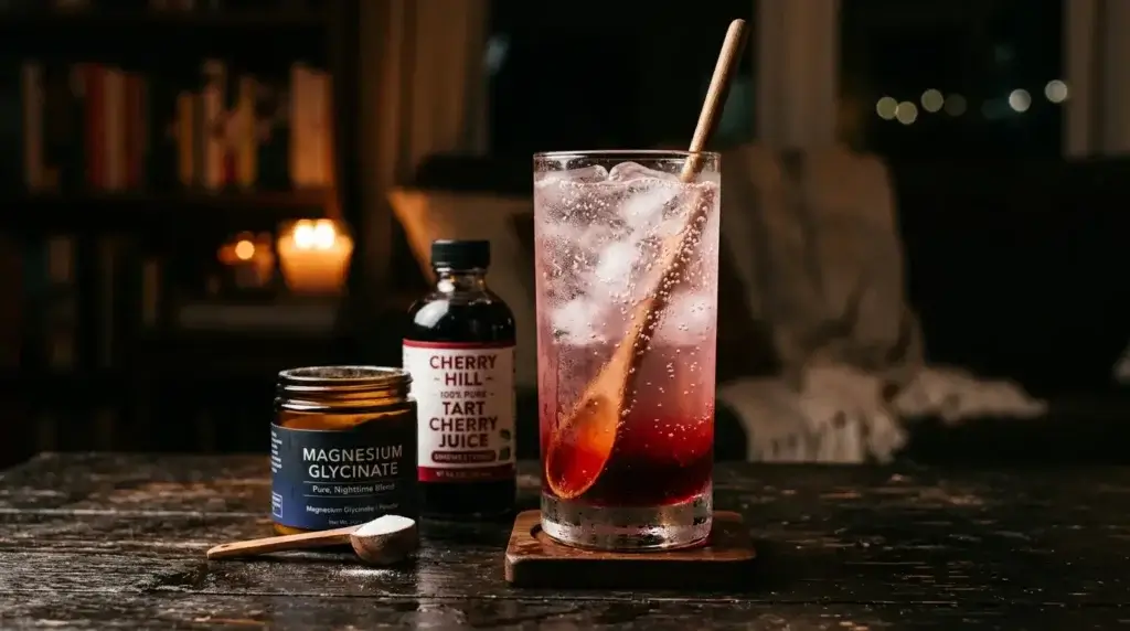 sleepy girl mocktail with tart cherry juice